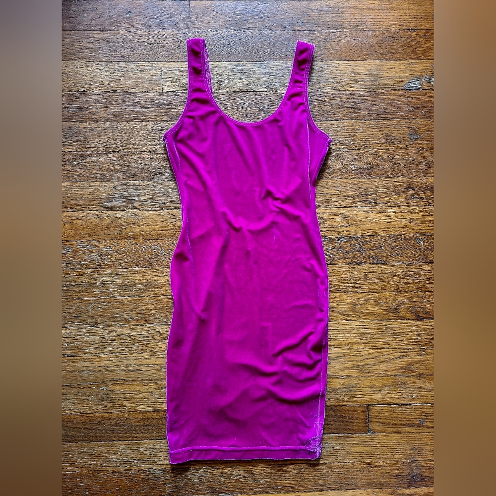 American Apparel Hot Pink Velvet Dress